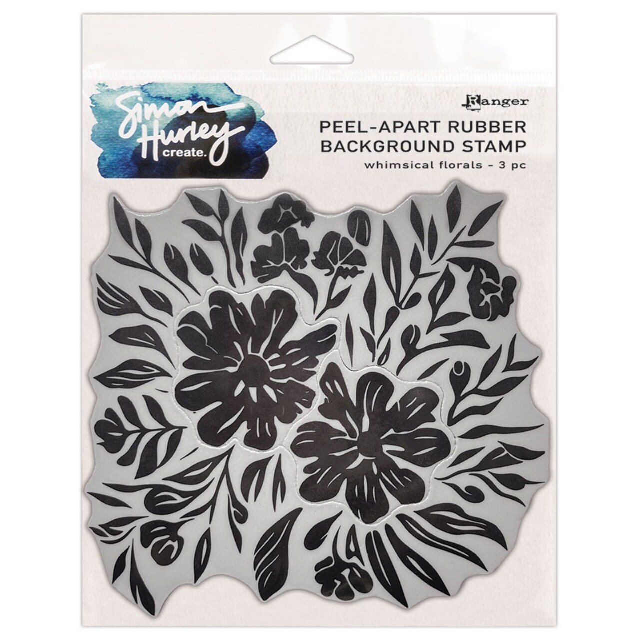 Simon Hurley create. Background Stamp 6"X6"-Whimsical Florals